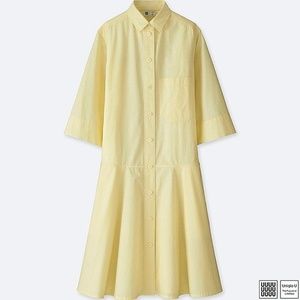 Uniqlo U Dropped Waist Yellow Dress